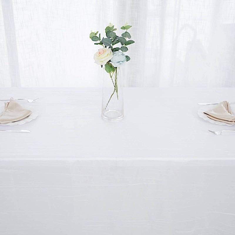 90" x 156" Accordion Metallic Crinkled Taffeta Rectangular Tablecloth