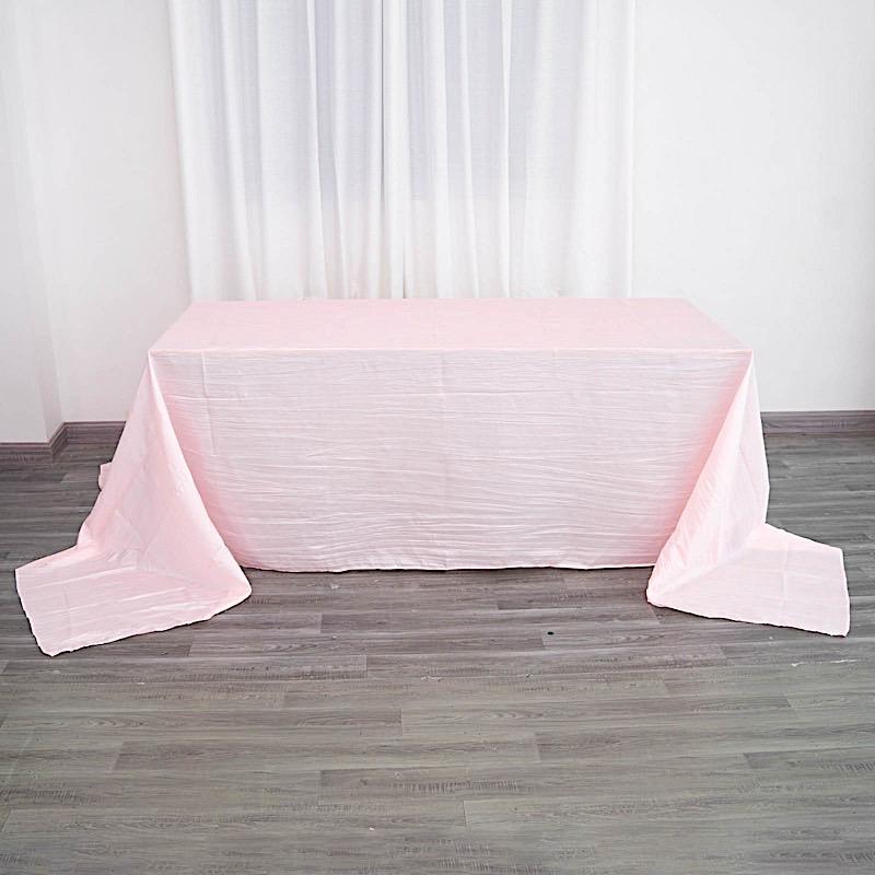 90" x 156" Accordion Metallic Crinkled Taffeta Rectangular Tablecloth