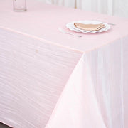 90" x 156" Accordion Metallic Crinkled Taffeta Rectangular Tablecloth