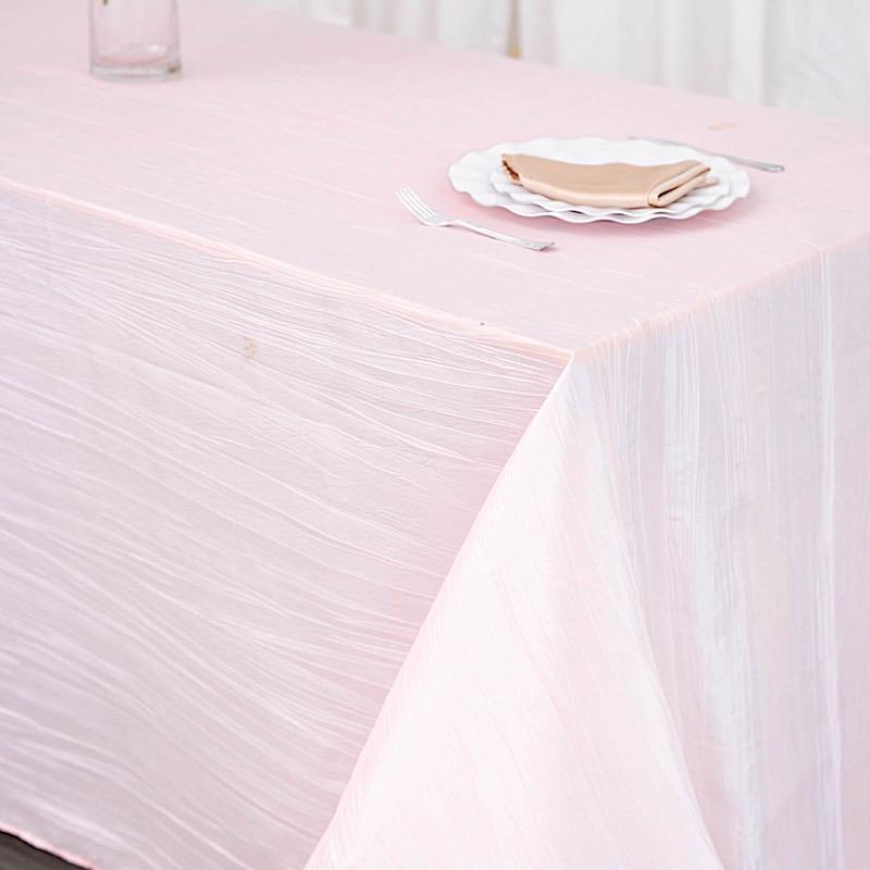 90" x 156" Accordion Metallic Crinkled Taffeta Rectangular Tablecloth
