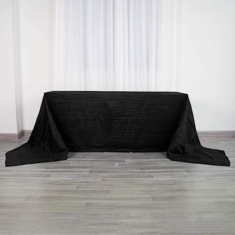 90" x 156" Accordion Metallic Crinkled Taffeta Rectangular Tablecloth