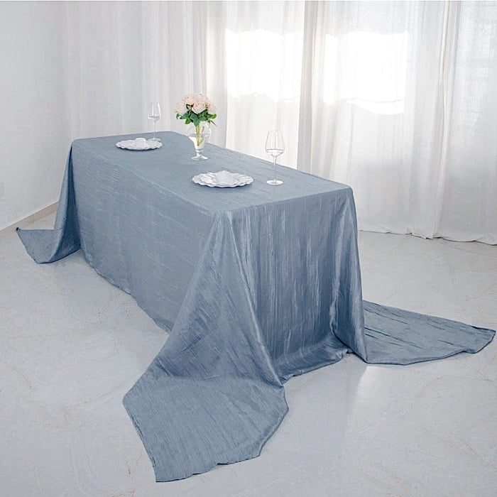 90" x 156" Accordion Metallic Crinkled Taffeta Rectangular Tablecloth