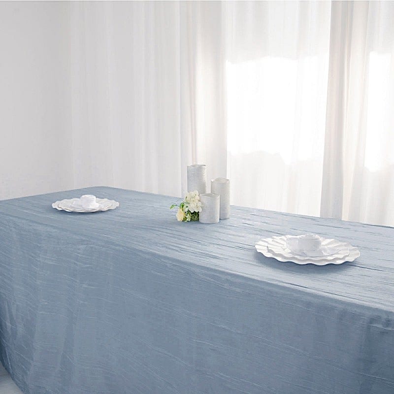 90" x 156" Accordion Metallic Crinkled Taffeta Rectangular Tablecloth
