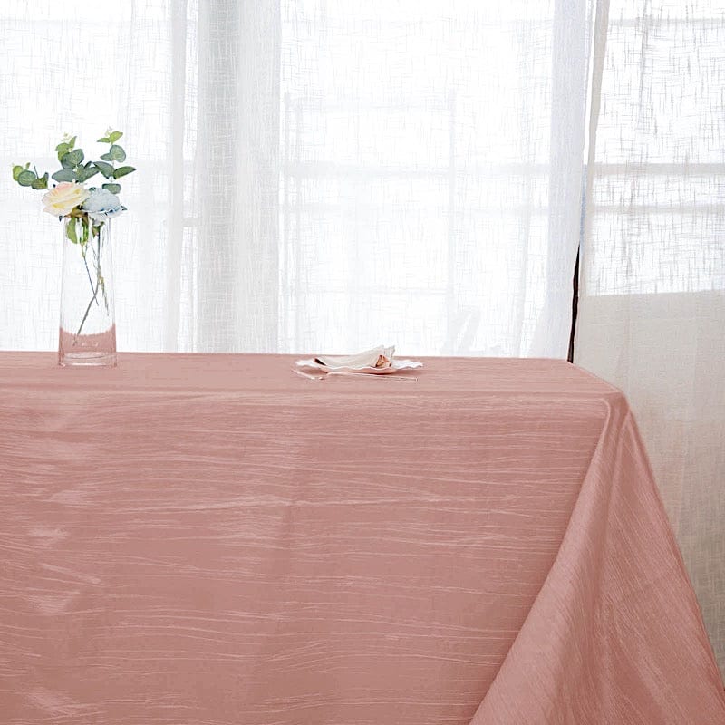 90" x 156" Accordion Metallic Crinkled Taffeta Rectangular Tablecloth