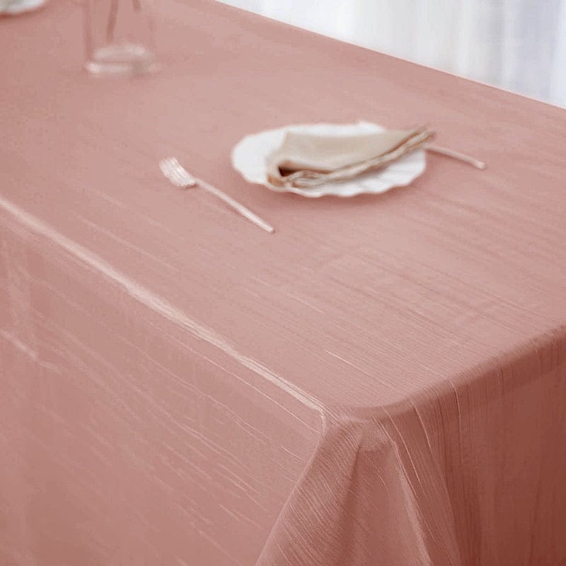 90" x 156" Accordion Metallic Crinkled Taffeta Rectangular Tablecloth