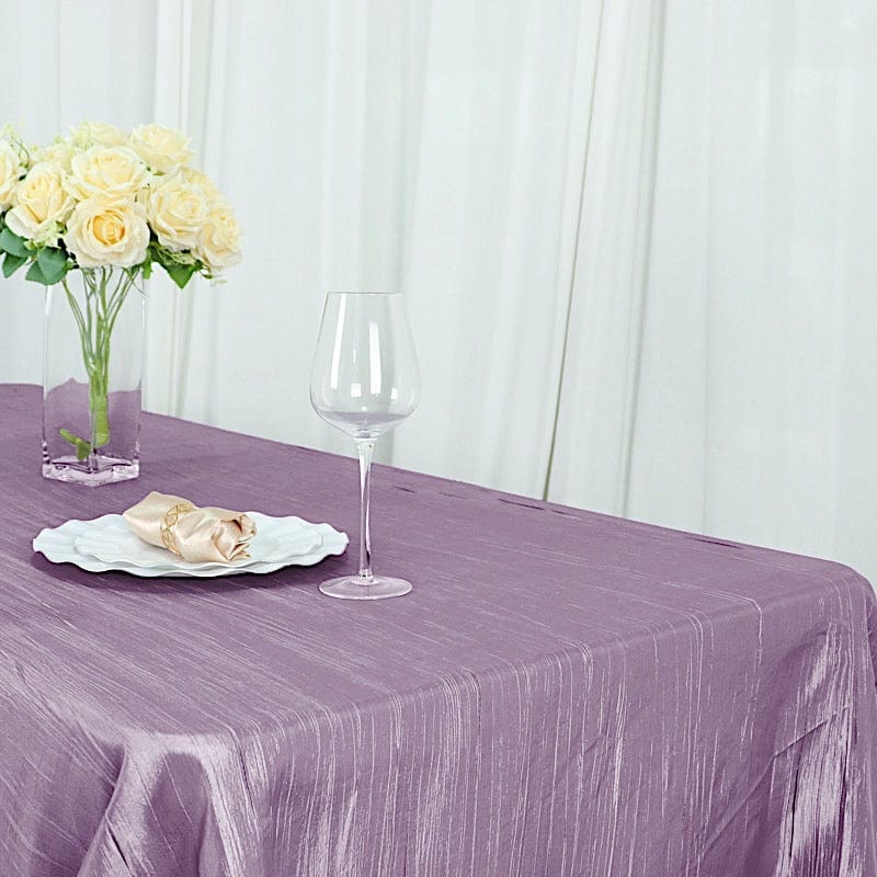 90" x 156" Accordion Metallic Crinkled Taffeta Rectangular Tablecloth