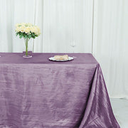 90" x 156" Accordion Metallic Crinkled Taffeta Rectangular Tablecloth