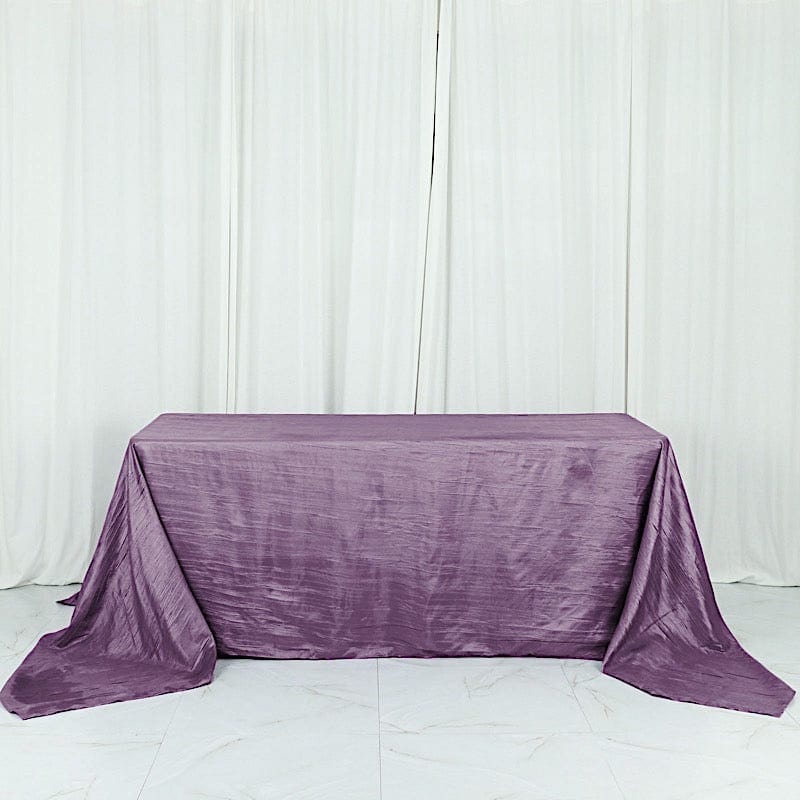 90" x 156" Accordion Metallic Crinkled Taffeta Rectangular Tablecloth