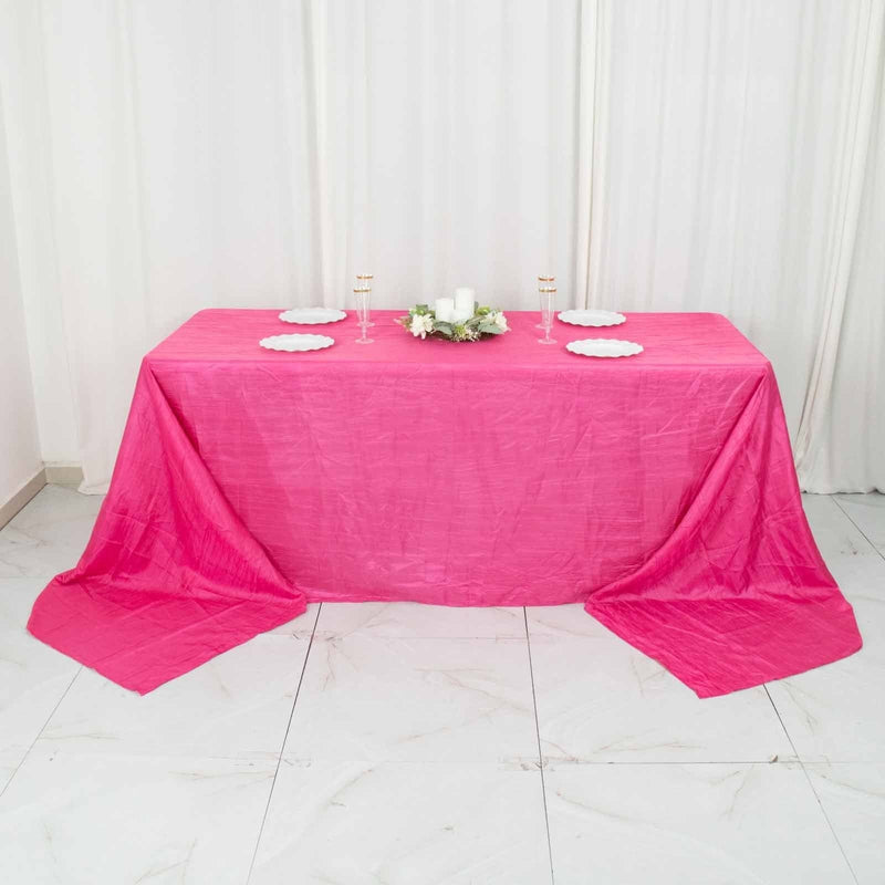 90" x 156" Accordion Metallic Crinkled Taffeta Rectangular Tablecloth
