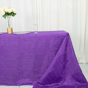 90" x 156" Accordion Metallic Crinkled Taffeta Rectangular Tablecloth