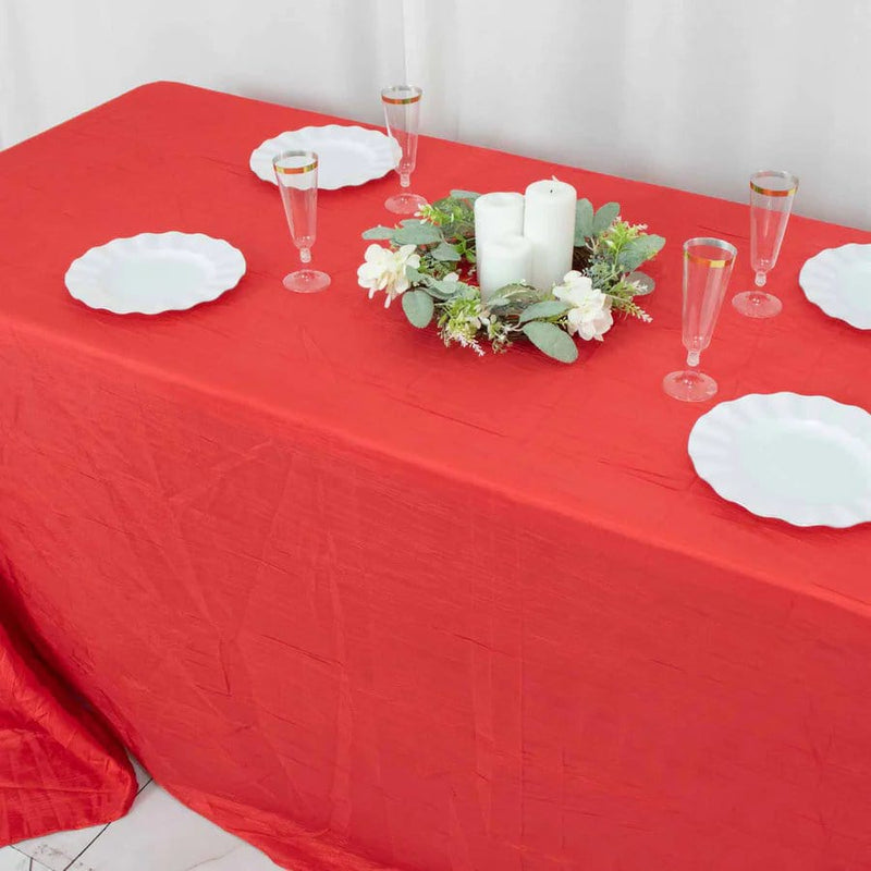 90" x 156" Accordion Metallic Crinkled Taffeta Rectangular Tablecloth