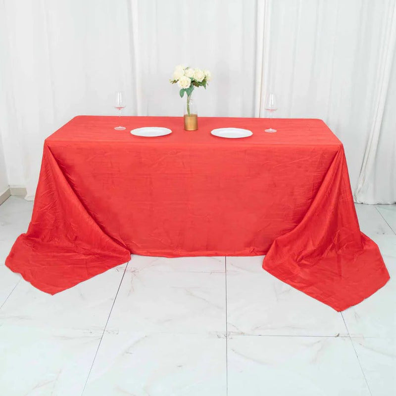 90" x 156" Accordion Metallic Crinkled Taffeta Rectangular Tablecloth