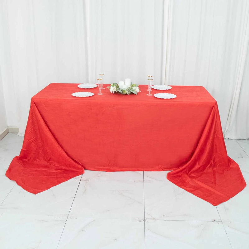 90" x 156" Accordion Metallic Crinkled Taffeta Rectangular Tablecloth