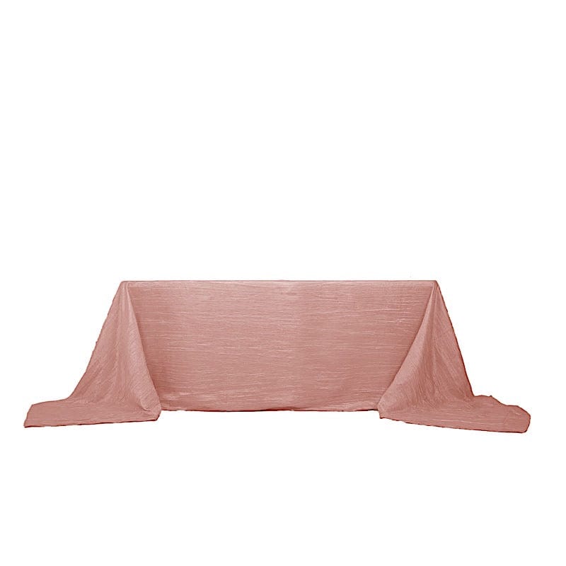 90" x 156" Accordion Metallic Crinkled Taffeta Rectangular Tablecloth TAB_ACRNK_90156_080