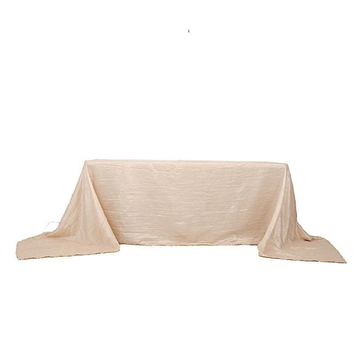 90" x 156" Accordion Metallic Crinkled Taffeta Rectangular Tablecloth TAB_ACRNK_90156_081