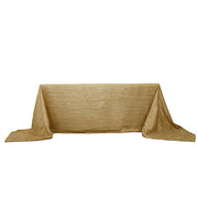 90" x 156" Accordion Metallic Crinkled Taffeta Rectangular Tablecloth TAB_ACRNK_90156_GOLD