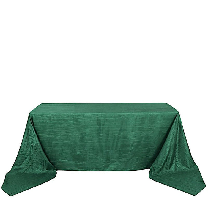 90" x 156" Accordion Metallic Crinkled Taffeta Rectangular Tablecloth TAB_ACRNK_90156_HUNT