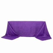 90" x 156" Accordion Metallic Crinkled Taffeta Rectangular Tablecloth TAB_ACRNK_90156_PURP