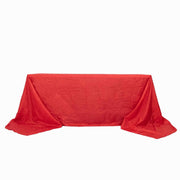 90" x 156" Accordion Metallic Crinkled Taffeta Rectangular Tablecloth TAB_ACRNK_90156_RED