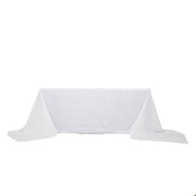 90" x 156" Accordion Metallic Crinkled Taffeta Rectangular Tablecloth - White TAB_ACRNK_90156_WHT