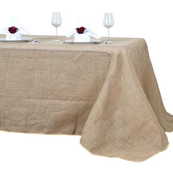 90" x 156" Burlap Rectangular Tablecloth - Natural TAB_JUTE_90156_NAT