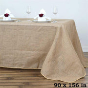 90" x 156" Burlap Rectangular Tablecloth - Natural TAB_JUTE_90156_NAT