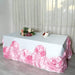 90" x 156" Large Roses Lamour Satin Rectangular Tablecloth