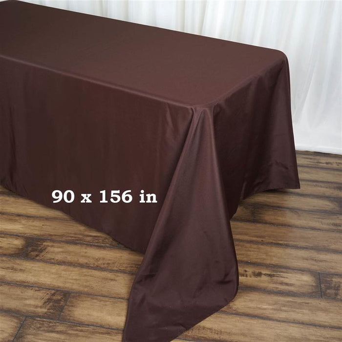 90" x 156" Polyester Rectangular Tablecloth TAB_90156_CHOC_POLY