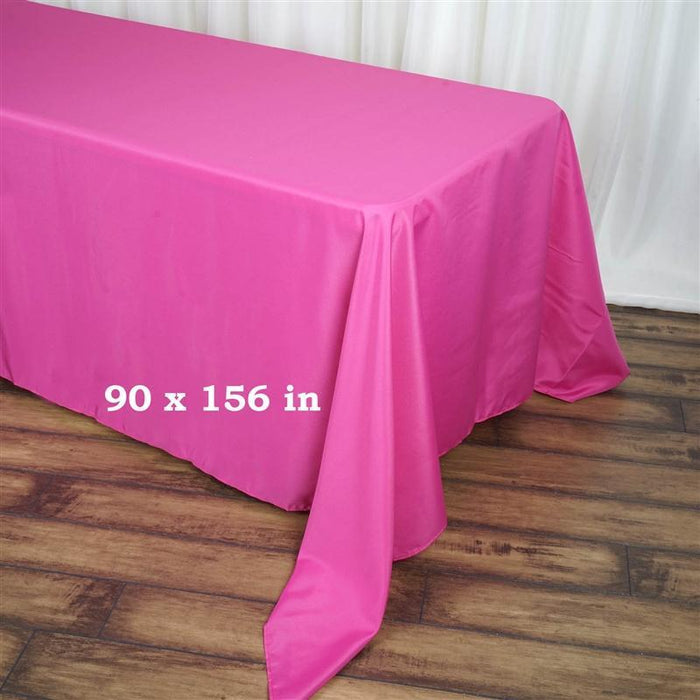 90" x 156" Polyester Rectangular Tablecloth TAB_90156_FUSH_POLY