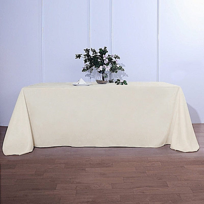 90" x 156" Polyester Rectangular Tablecloth TAB_90156_IVR_POLY