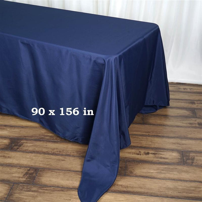 90" x 156" Polyester Rectangular Tablecloth TAB_90156_NAVY_POLY