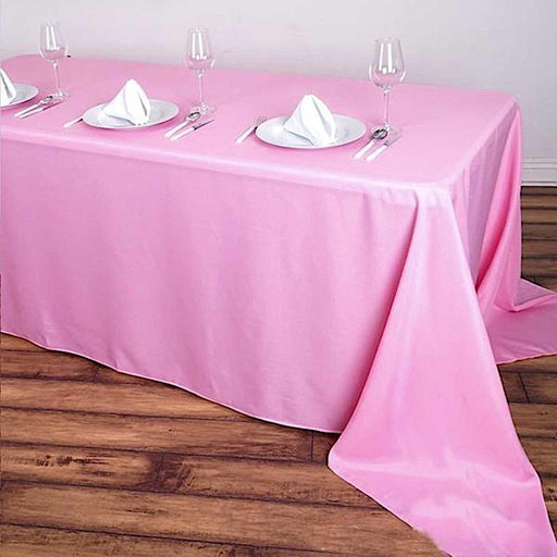 90" x 156" Polyester Rectangular Tablecloth TAB_90156_PINK_POLY
