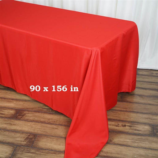 90" x 156" Polyester Rectangular Tablecloth TAB_90156_RED_POLY