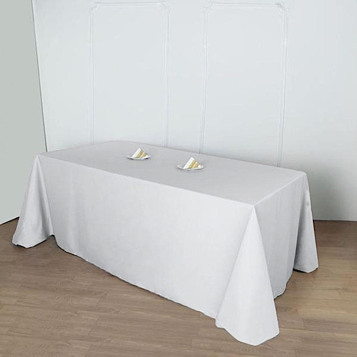 90" x 156" Polyester Rectangular Tablecloth TAB_90156_SILV_POLY