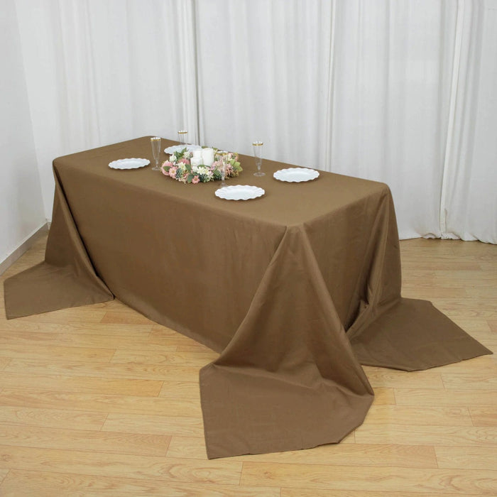 90" x 156" Polyester Rectangular Tablecloth TAB_90156_TAUP_POLY