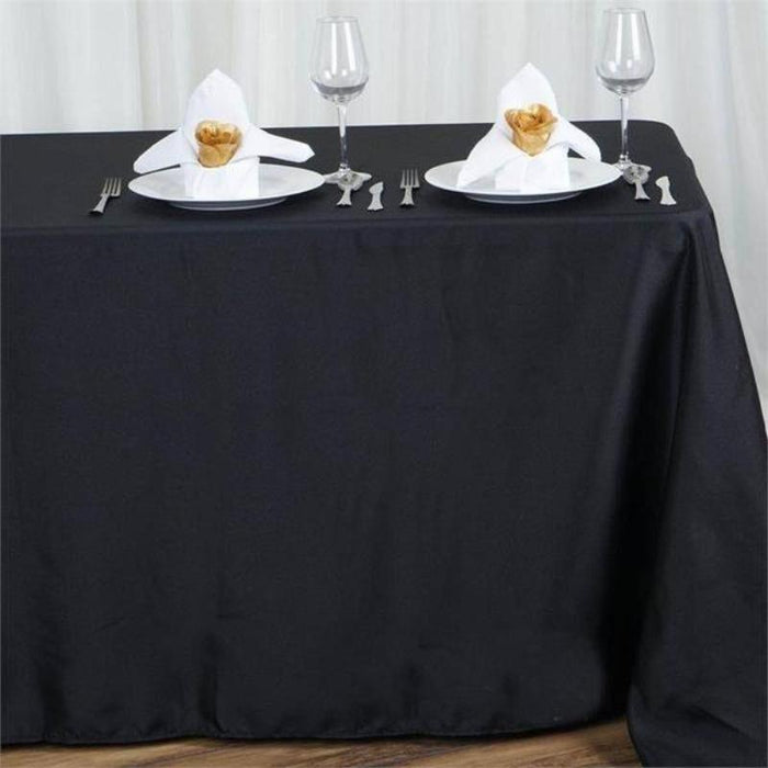 90" x 156" Polyester Tablecloth with Rounded Corners