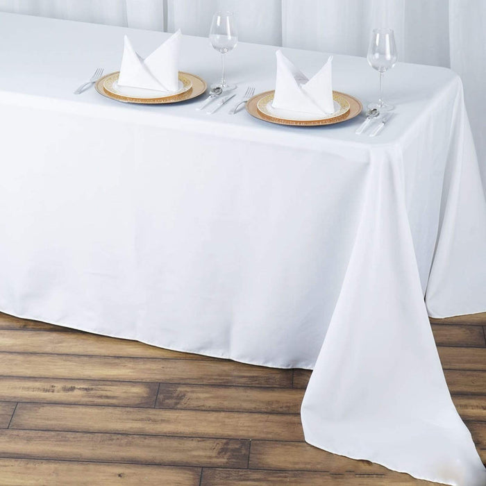90" x 156" Premium Polyester Rectangular Tablecloth TAB_90156_WHT_PRM