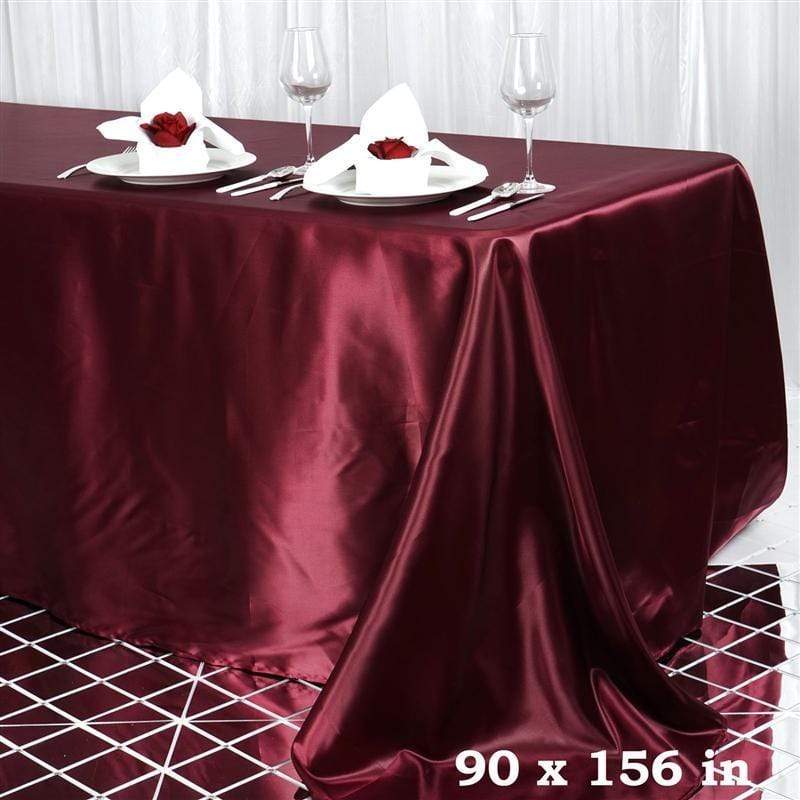 90" x 156" Satin Rectangular Tablecloth