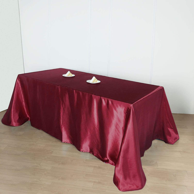 90" x 156" Satin Rectangular Tablecloth