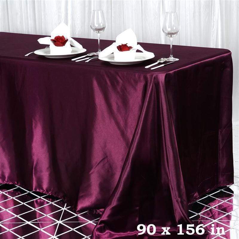 90" x 156" Satin Rectangular Tablecloth