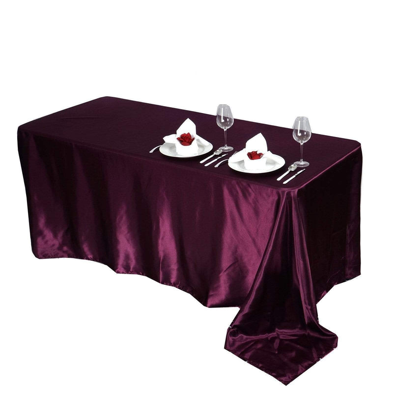 90" x 156" Satin Rectangular Tablecloth