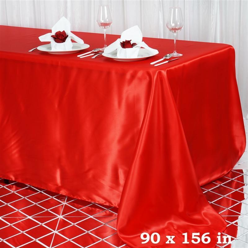 90" x 156" Satin Rectangular Tablecloth