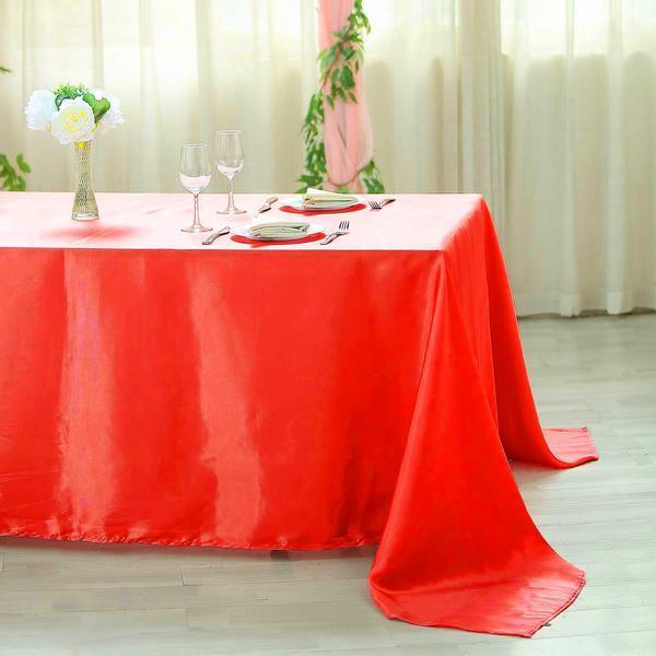 90" x 156" Satin Rectangular Tablecloth