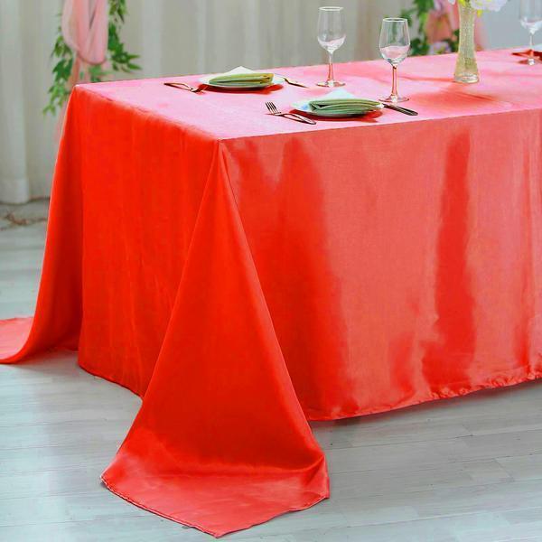 90" x 156" Satin Rectangular Tablecloth