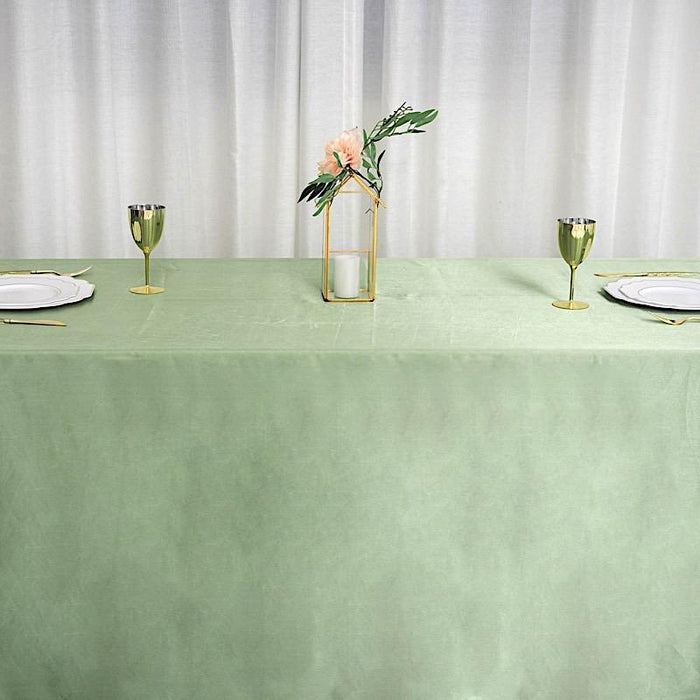 90" x 156" Satin Rectangular Tablecloth - Sage Green TAB_STN_90156_SAGE