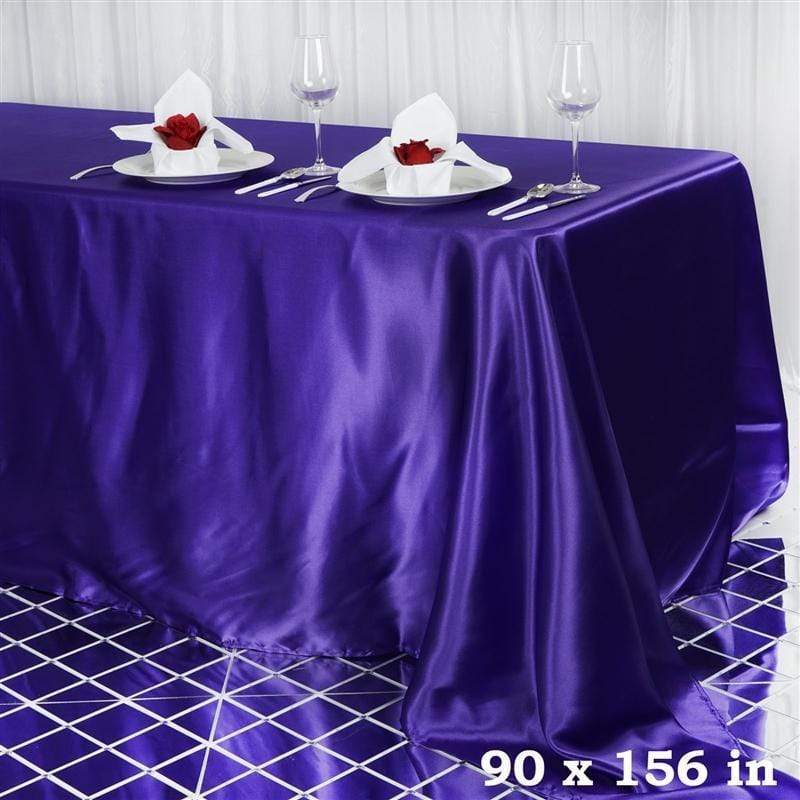 90" x 156" Satin Rectangular Tablecloth