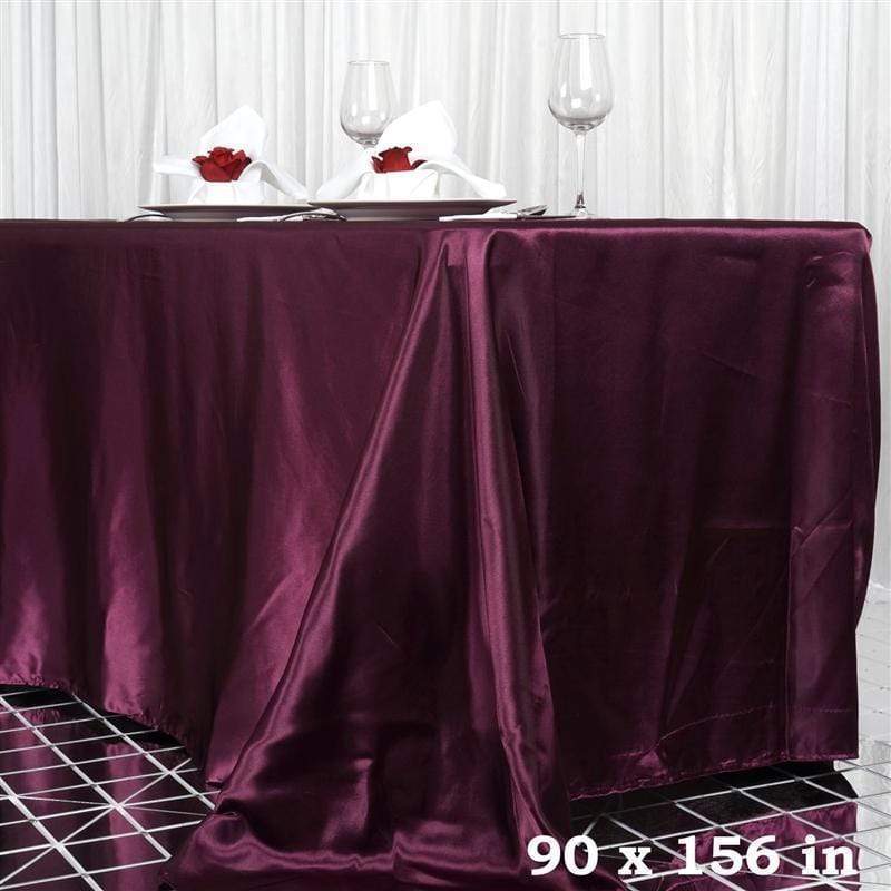 90" x 156" Satin Rectangular Tablecloth TAB_STN_90156_EGG