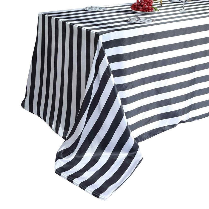 90" x 156" Satin Stripes Rectangular Tablecloth