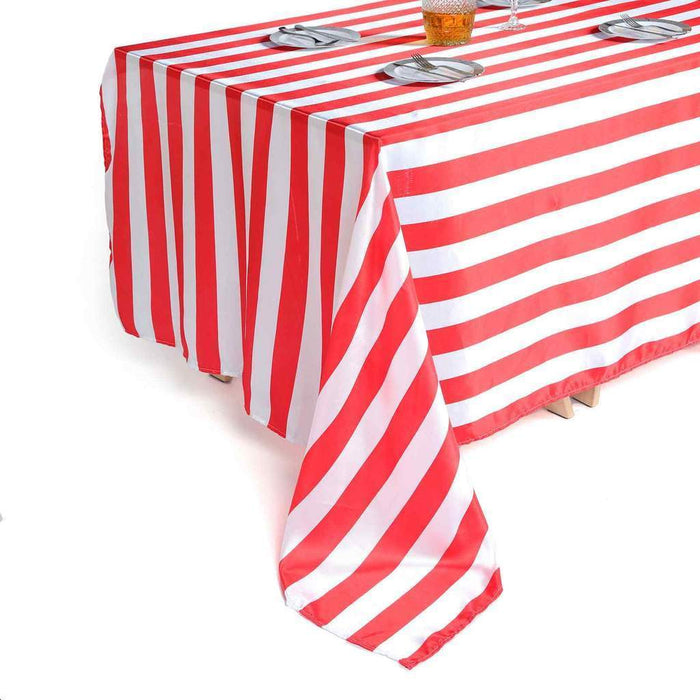 90" x 156" Satin Stripes Rectangular Tablecloth