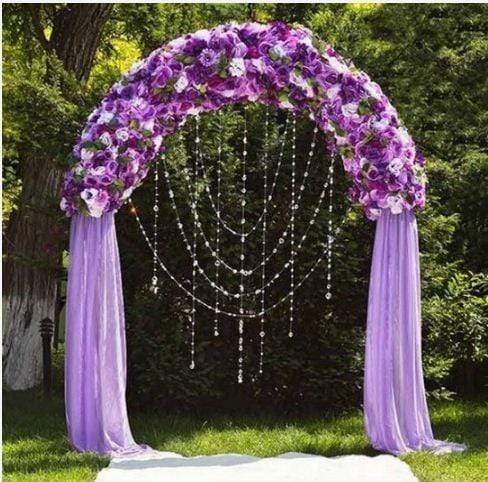 90" x 55" Decorative Metal Wedding Arch - White IRON_ARCH_001
